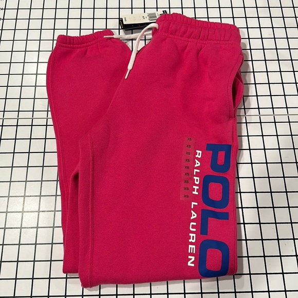 NWT Polo Ralph Lauren Pink Sweat Jogger Pants - Picture 1 of 8